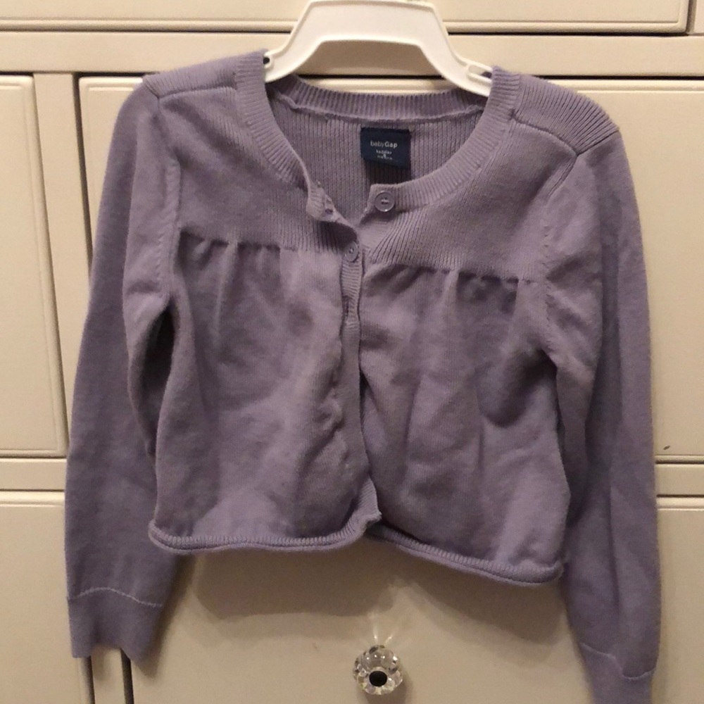 Purple cardigan baby gap